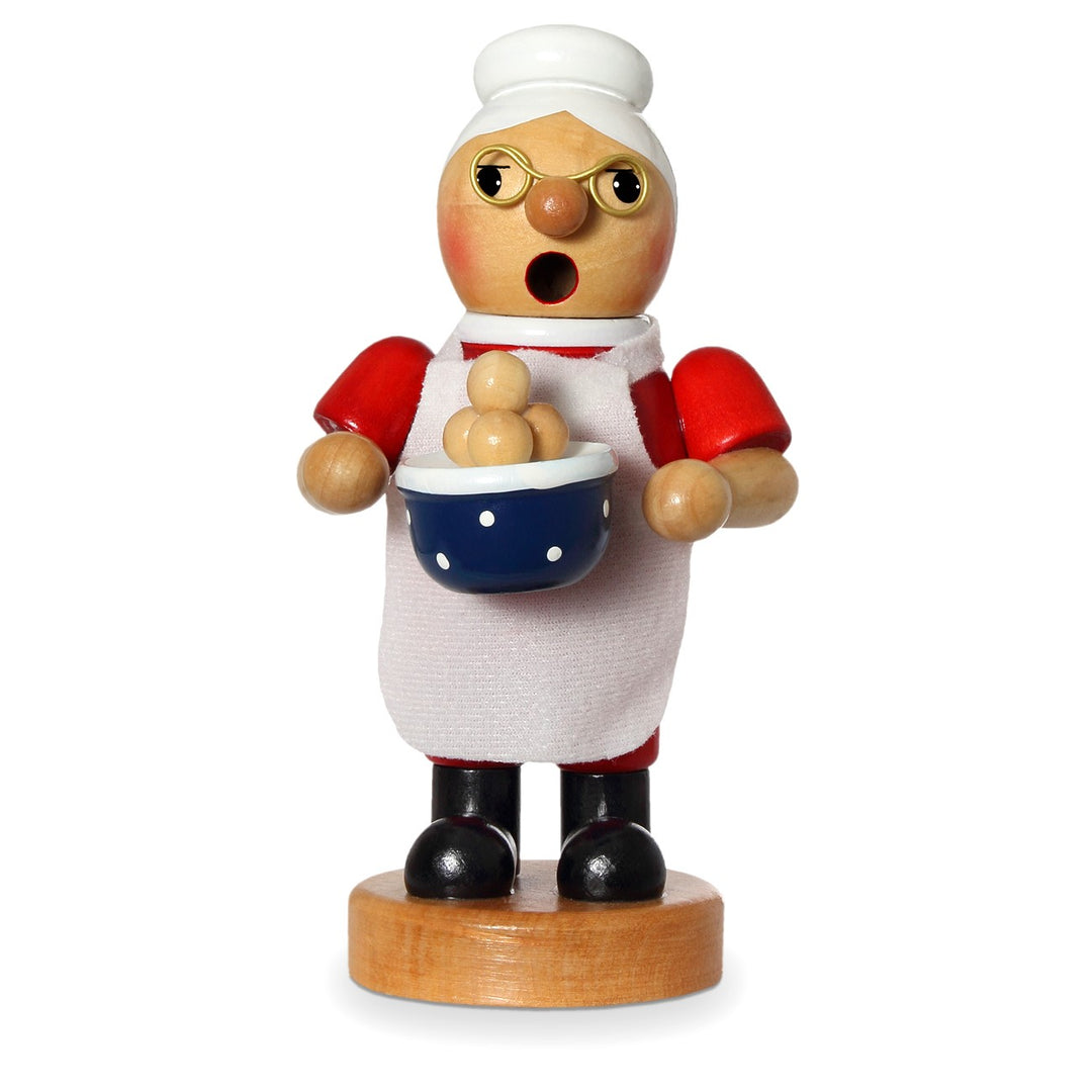 SIKORA Holz Räuchermännchen / Oma mit Klößen - H: 17cm