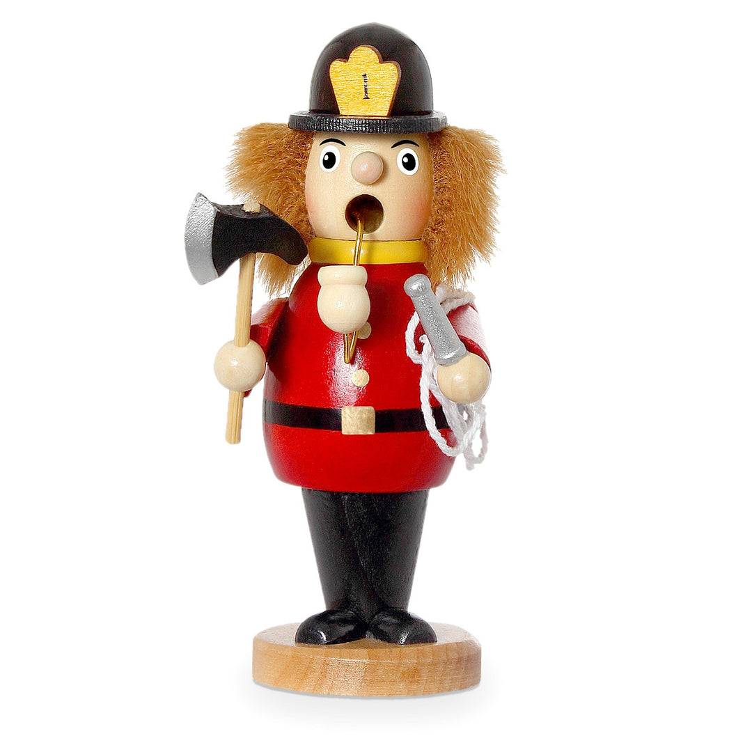 SIKORA Holz Räuchermännchen / Feuerwehrmann - H: 13cm