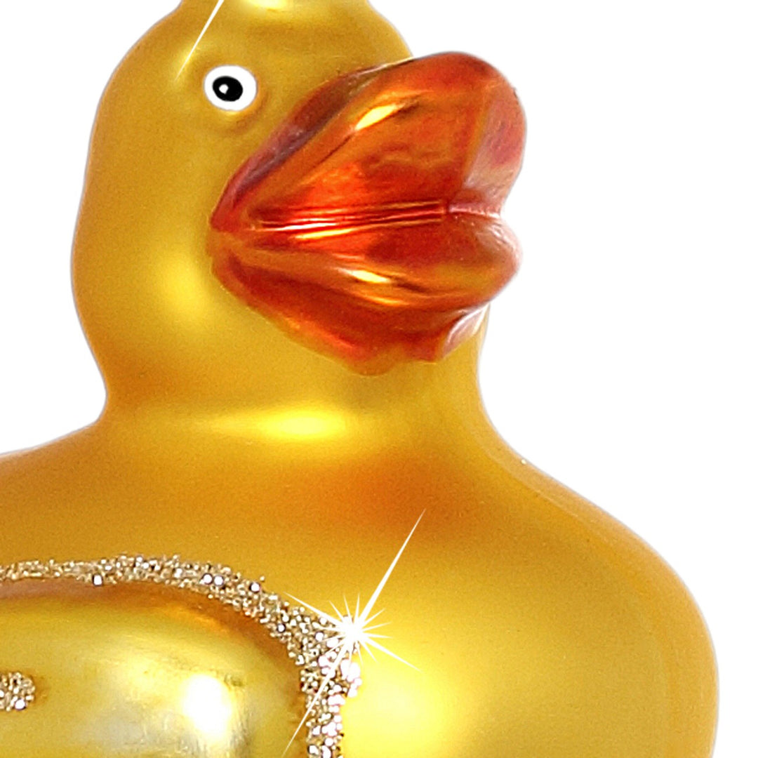SIKORA Entenküken besondere Weihnachtskugel Glas Christbaumschmuck Deko Figur Weihnachten Anhänger Ornament - Trend Line - BS328