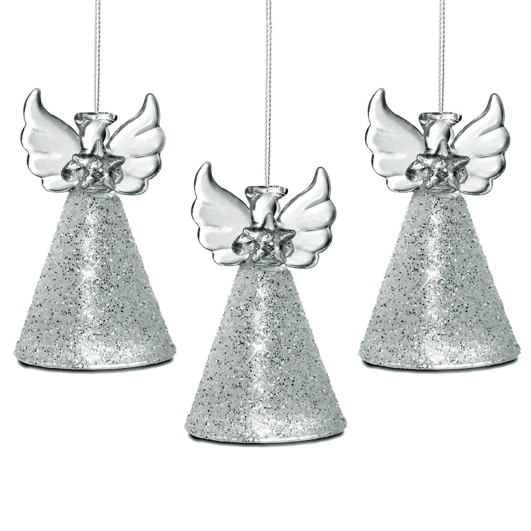 SIKORA BS345 Engel Christbaumschmuck Glas Figur Weihnachtsbaum Anhänger 3er Set