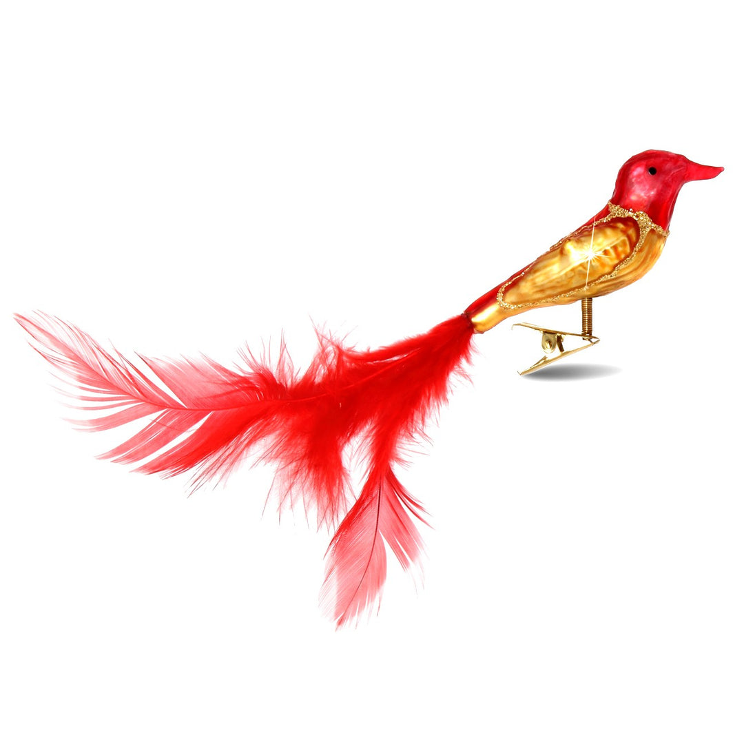 SIKORA BS323 Clip Vogel mit Federschwanz Christbaumschmuck Glas Figur Weihnachtsbaum Anhänger