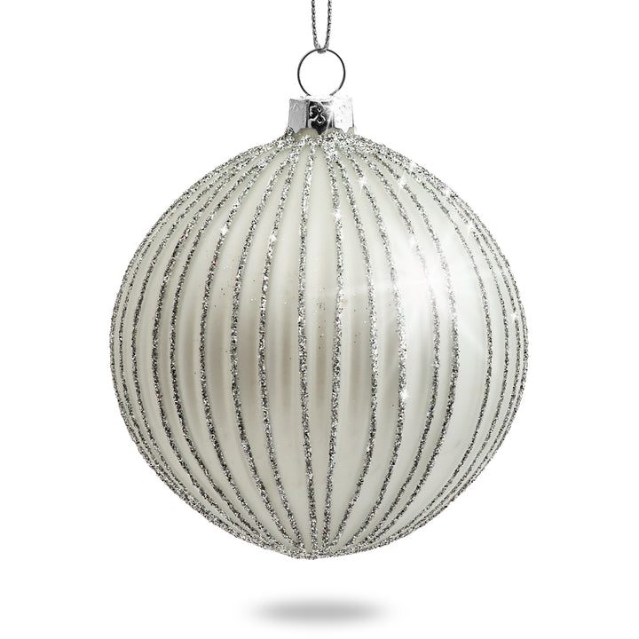 SIKORA Highlights 4er Set ausgefallene Christbaumkugeln besondere Weihnachtskugel Christbaumschmuck aus Glas Silber