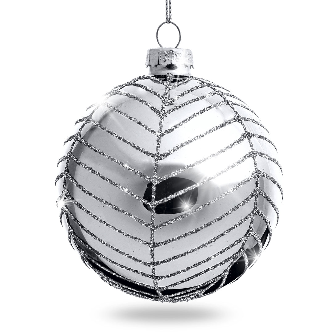 SIKORA Highlights 4er Set ausgefallene Christbaumkugeln besondere Weihnachtskugel Christbaumschmuck aus Glas Silber