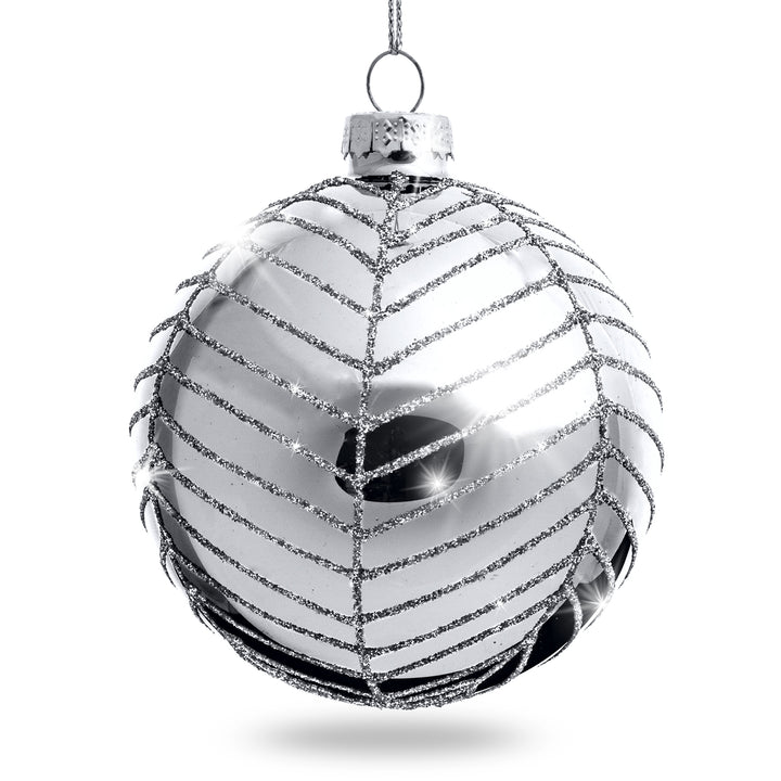 SIKORA Highlights 4er Set ausgefallene Christbaumkugeln besondere Weihnachtskugel Christbaumschmuck aus Glas Silber