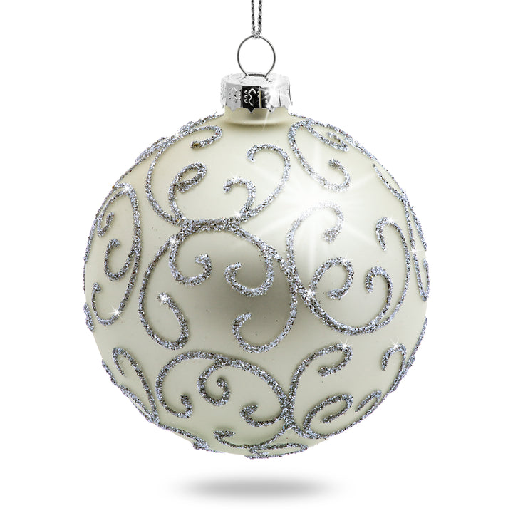 SIKORA Highlights 4er Set ausgefallene Christbaumkugeln besondere Weihnachtskugel Christbaumschmuck aus Glas Silber