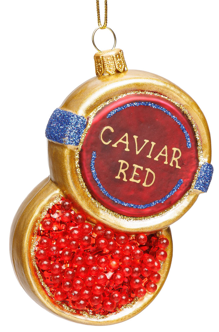 SIKORA Roter Kaviar besondere Weihnachtskugel Glas Christbaumschmuck Deko Figur Weihnachten Anhänger Ornament - Meisterstücke - BS7023