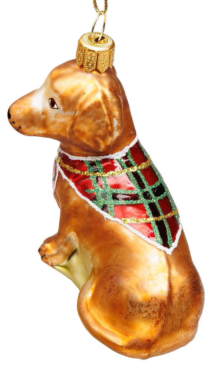 SIKORA Dackel mit Halstuch besondere Weihnachtskugel Glas Christbaumschmuck Deko Figur Weihnachten Anhänger Ornament - Meisterstücke - BS7024