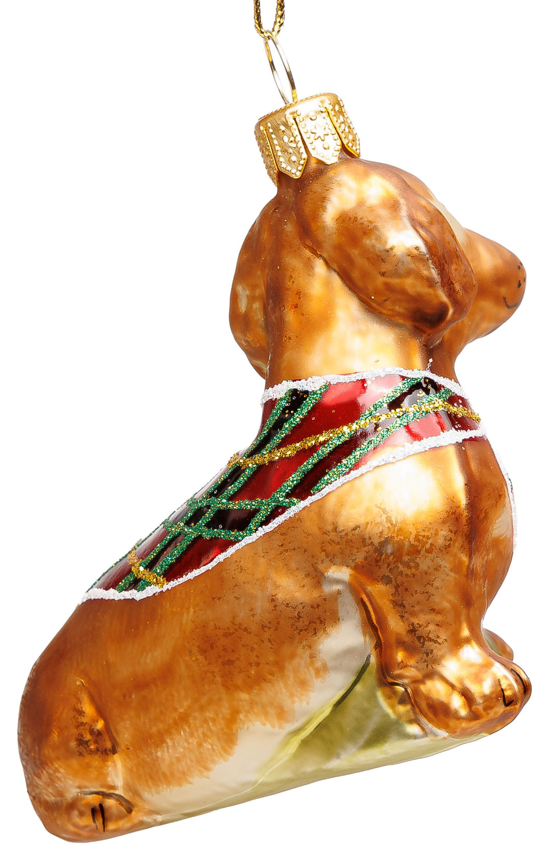 SIKORA Dackel mit Halstuch besondere Weihnachtskugel Glas Christbaumschmuck Deko Figur Weihnachten Anhänger Ornament - Meisterstücke - BS7024