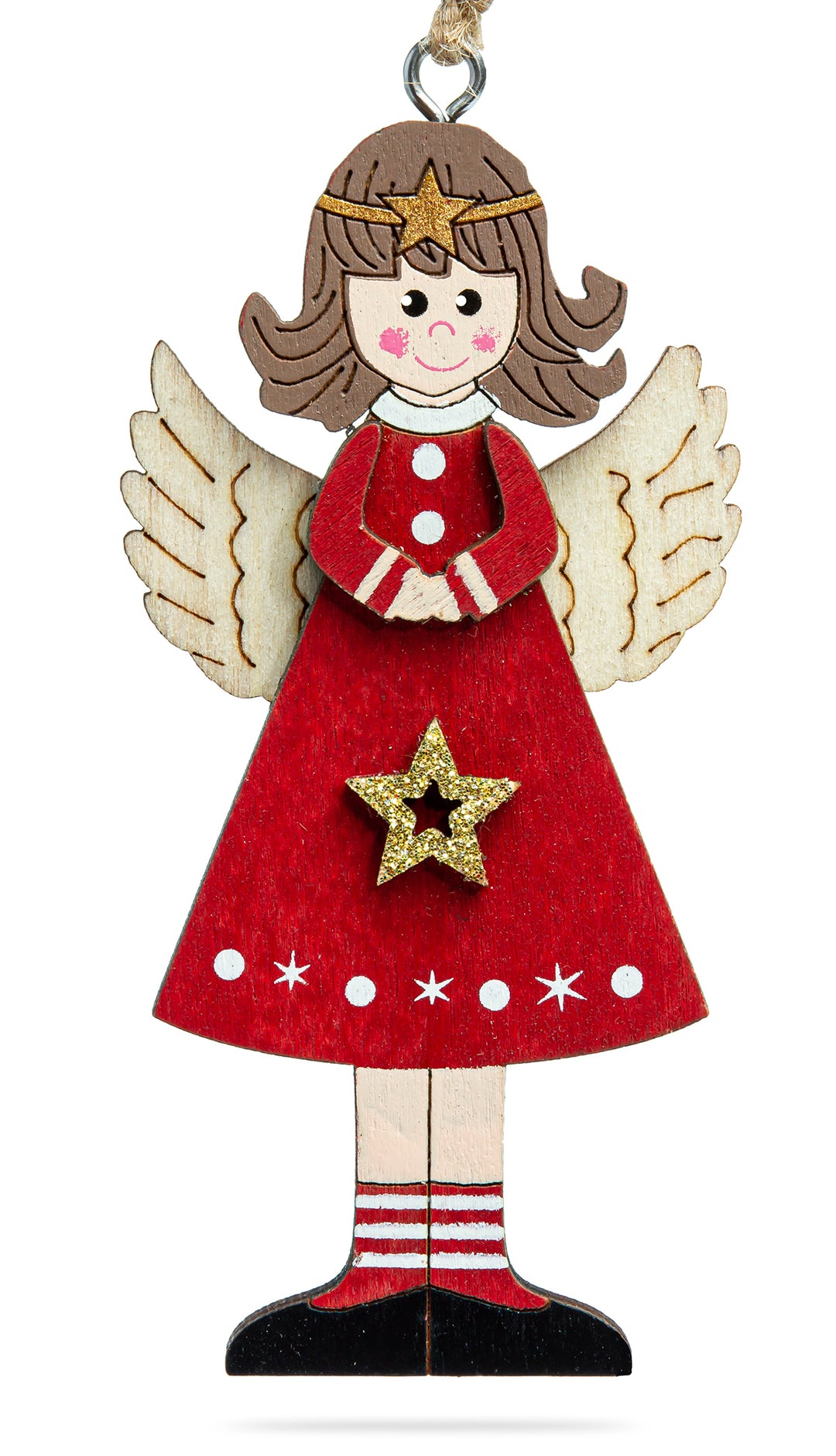 SIKORA BS698 Engel Christbaumschmuck Holz Figur Weihnachtsbaum Anhänger 5er Set