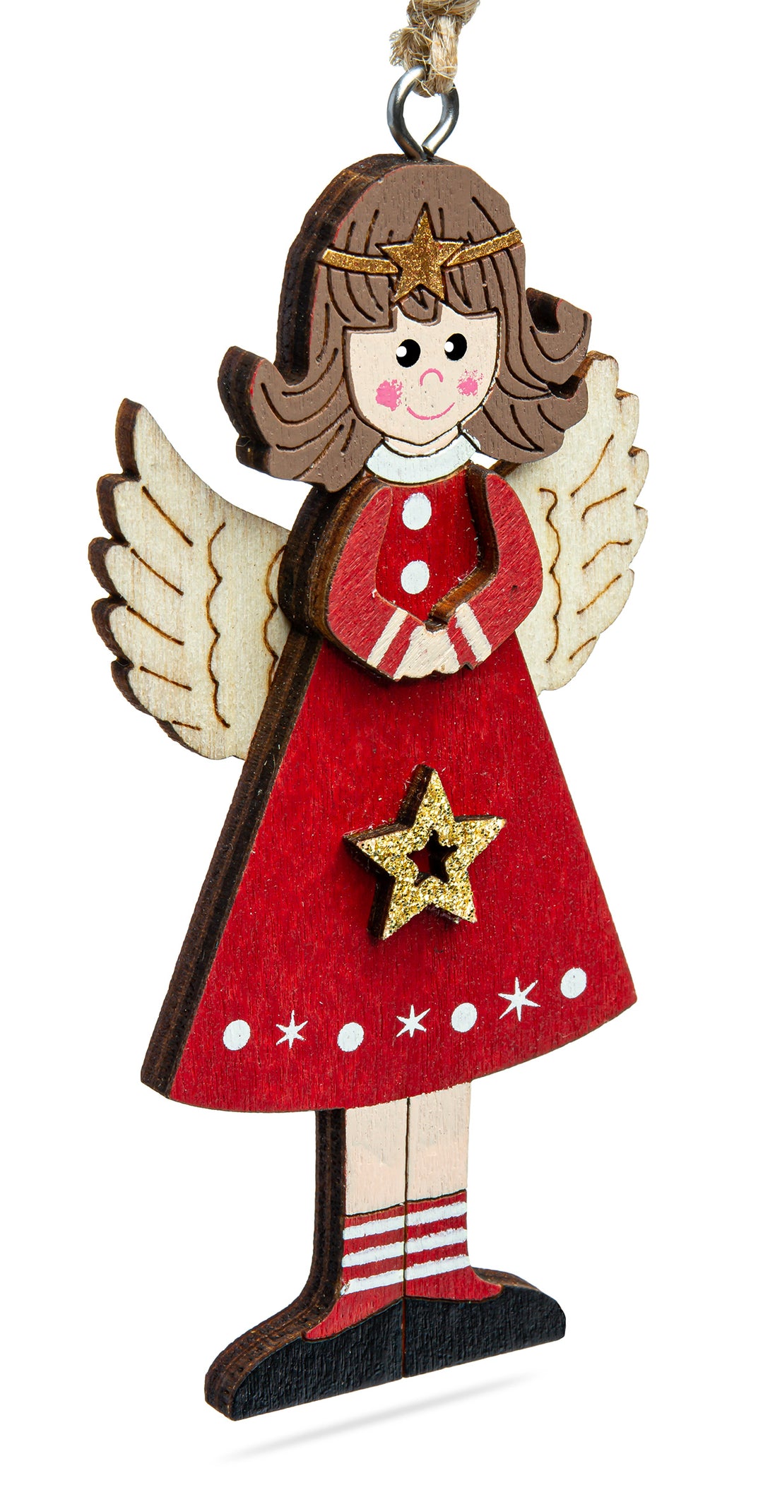 SIKORA BS698 Engel Christbaumschmuck Holz Figur Weihnachtsbaum Anhänger 5er Set