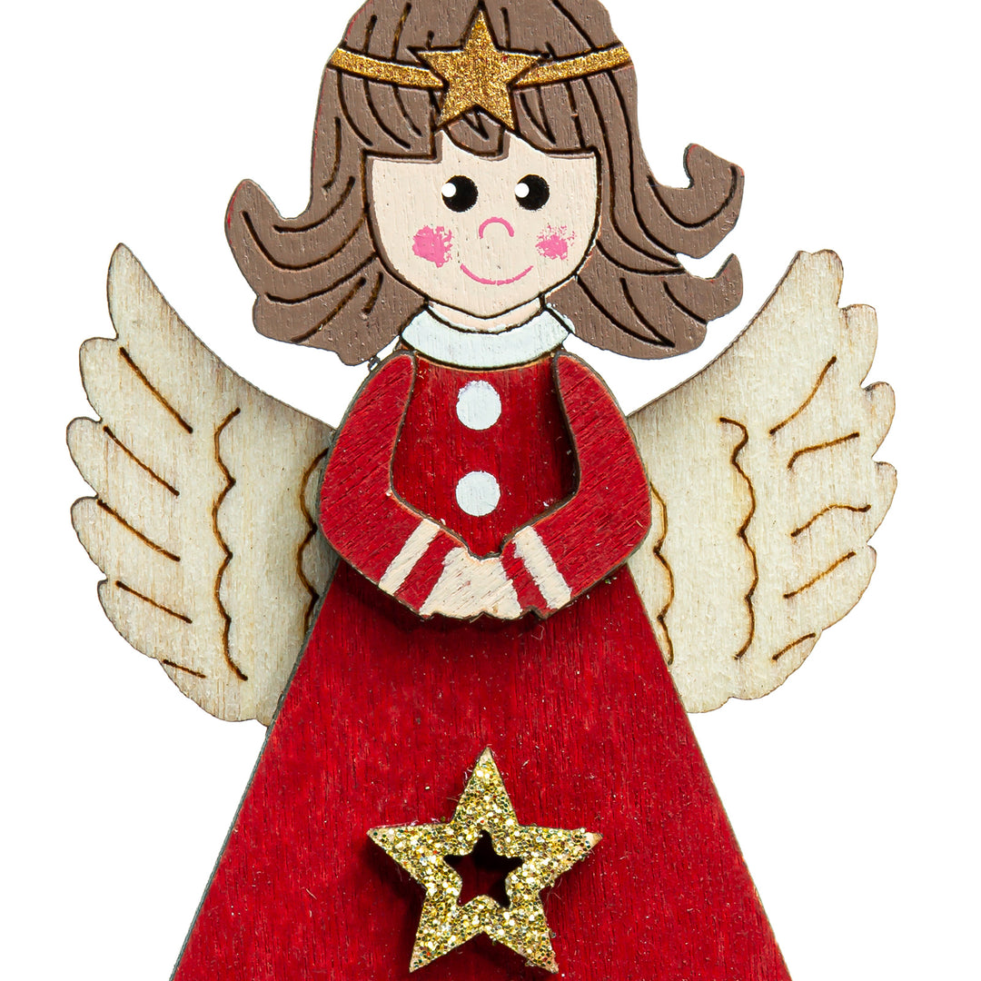 SIKORA BS698 Engel Christbaumschmuck Holz Figur Weihnachtsbaum Anhänger 5er Set