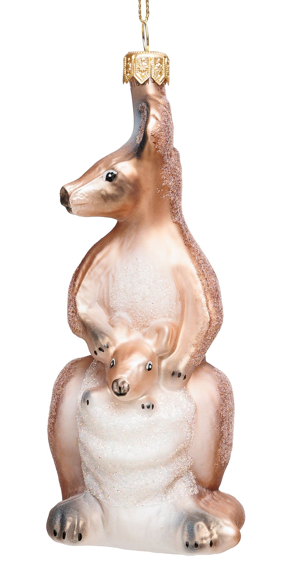 SIKORA Känguru besondere Weihnachtskugel Glas Christbaumschmuck Deko Figur Weihnachten Anhänger Ornament - Premium Line - BS072