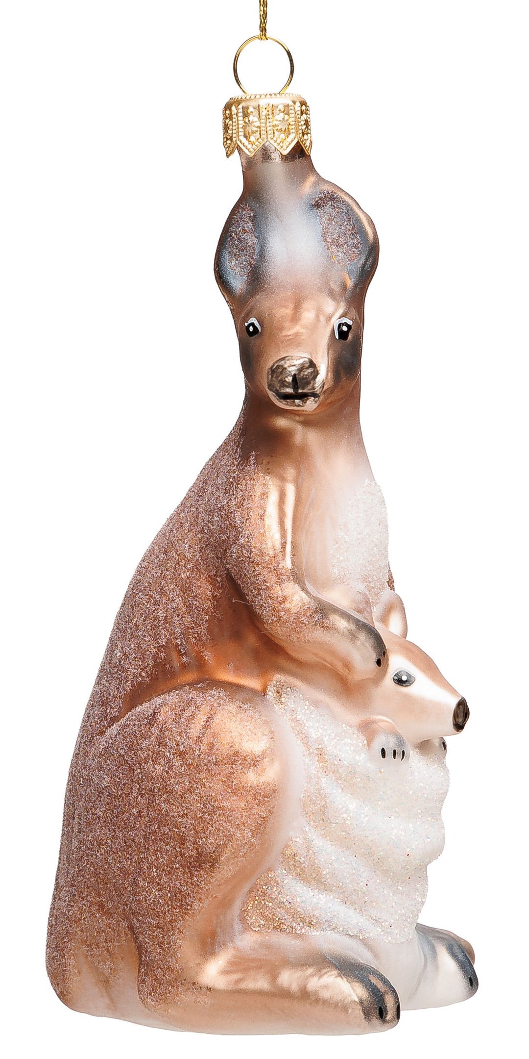 SIKORA Känguru besondere Weihnachtskugel Glas Christbaumschmuck Deko Figur Weihnachten Anhänger Ornament - Premium Line - BS072