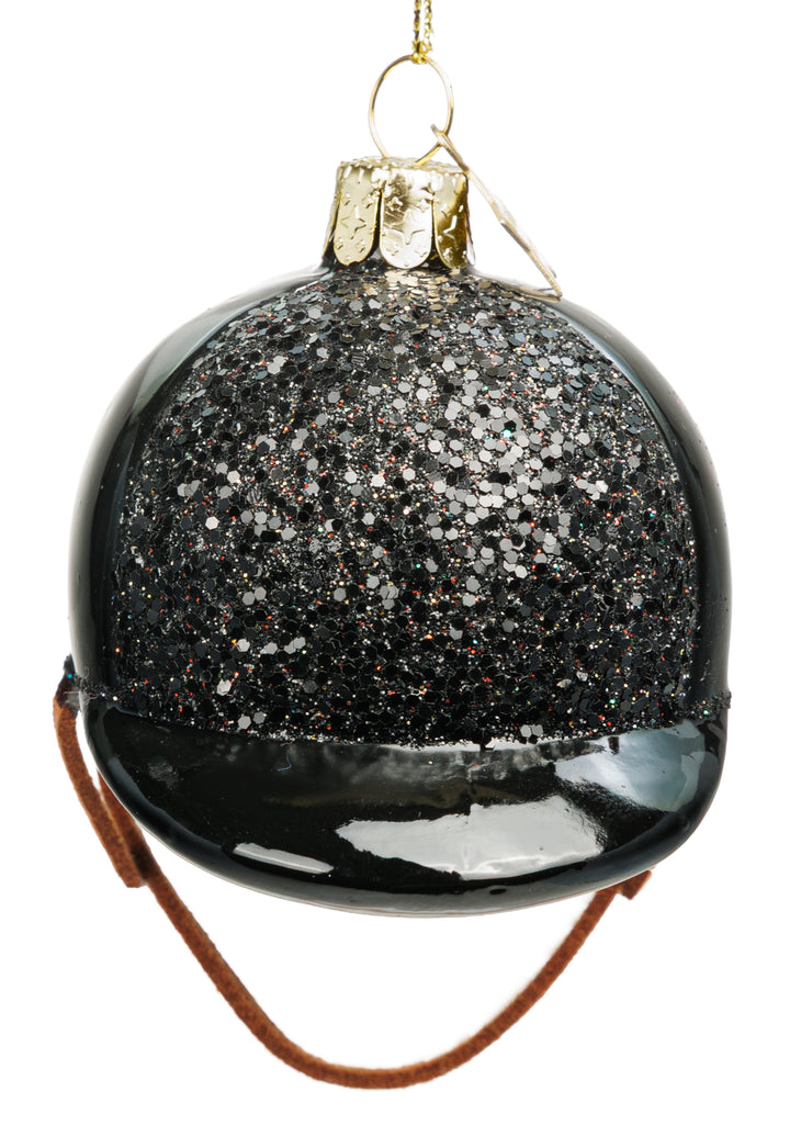 SIKORA Reithelm besondere Weihnachtskugel aus Glas handbemalter Christbaumschmuck Deko Geschenk Figur Weihnachten Anhänger Ornament - Trend Line - BS084