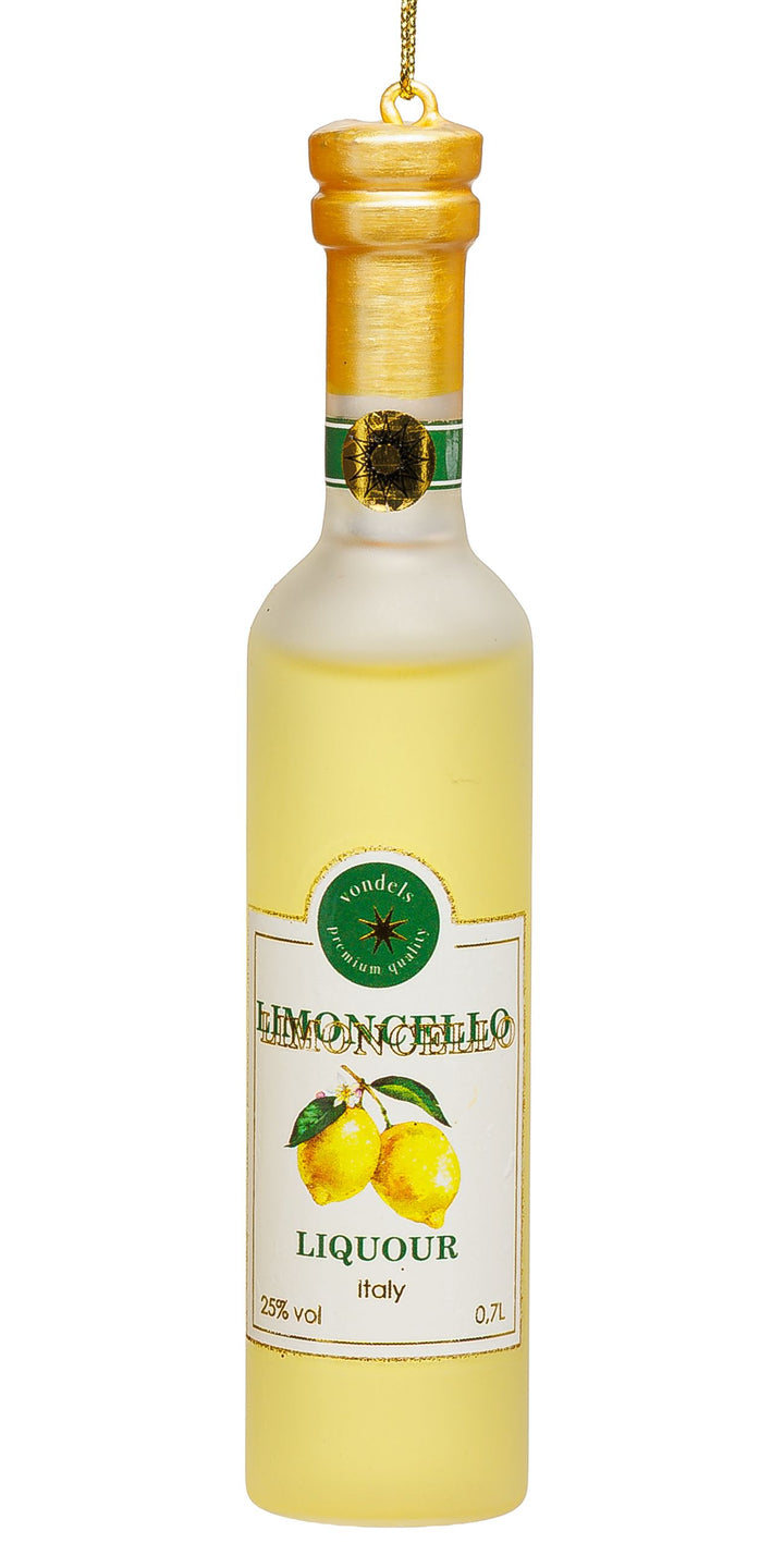 SIKORA Limoncello Flasche besondere Weihnachtskugel aus Glas handbemalter Christbaumschmuck Deko Geschenk Figur Weihnachten Anhänger Ornament - Trend Line - BS085