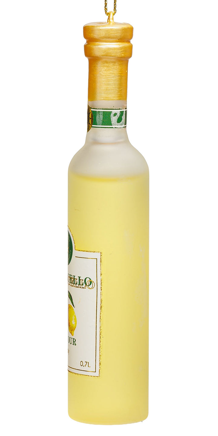 SIKORA Limoncello Flasche besondere Weihnachtskugel aus Glas handbemalter Christbaumschmuck Deko Geschenk Figur Weihnachten Anhänger Ornament - Trend Line - BS085