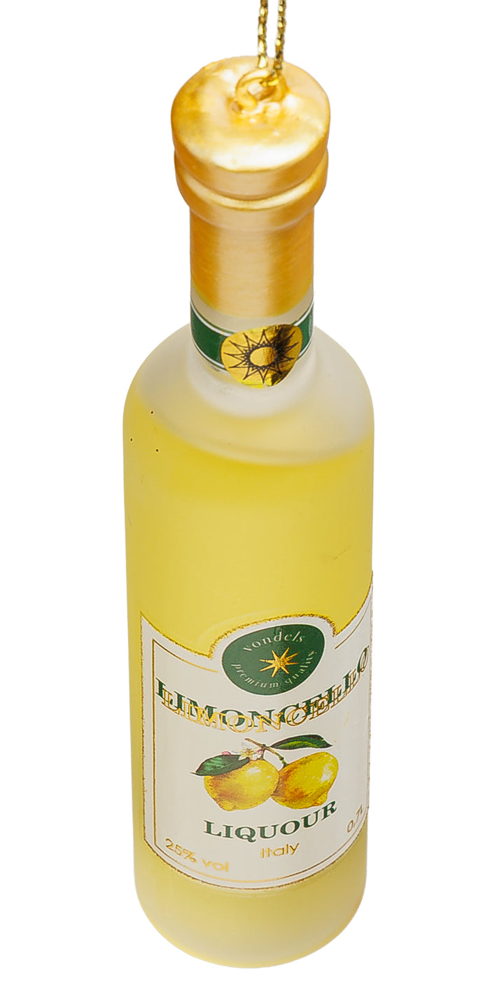 SIKORA Limoncello Flasche besondere Weihnachtskugel aus Glas handbemalter Christbaumschmuck Deko Geschenk Figur Weihnachten Anhänger Ornament - Trend Line - BS085