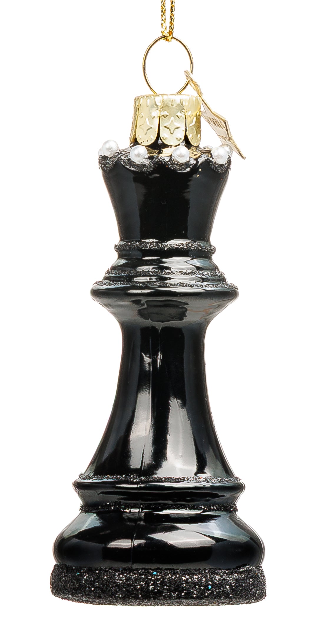 SIKORA Schachfigur Dame besondere Weihnachtskugel aus Glas handbemalter Christbaumschmuck Deko Schach Geschenk Figur Weihanchten Anhänger Ornament - Trend Line - BS087
