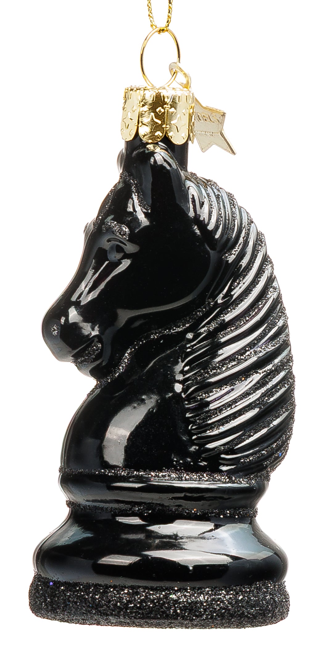 SIKORA Schachfigur Springer besondere Weihnachtskugel aus Glas handbemalter Christbaumschmuck Deko Schach Geschenk Figur Weihnachten Anhänger Ornament - Trend Line - BS088