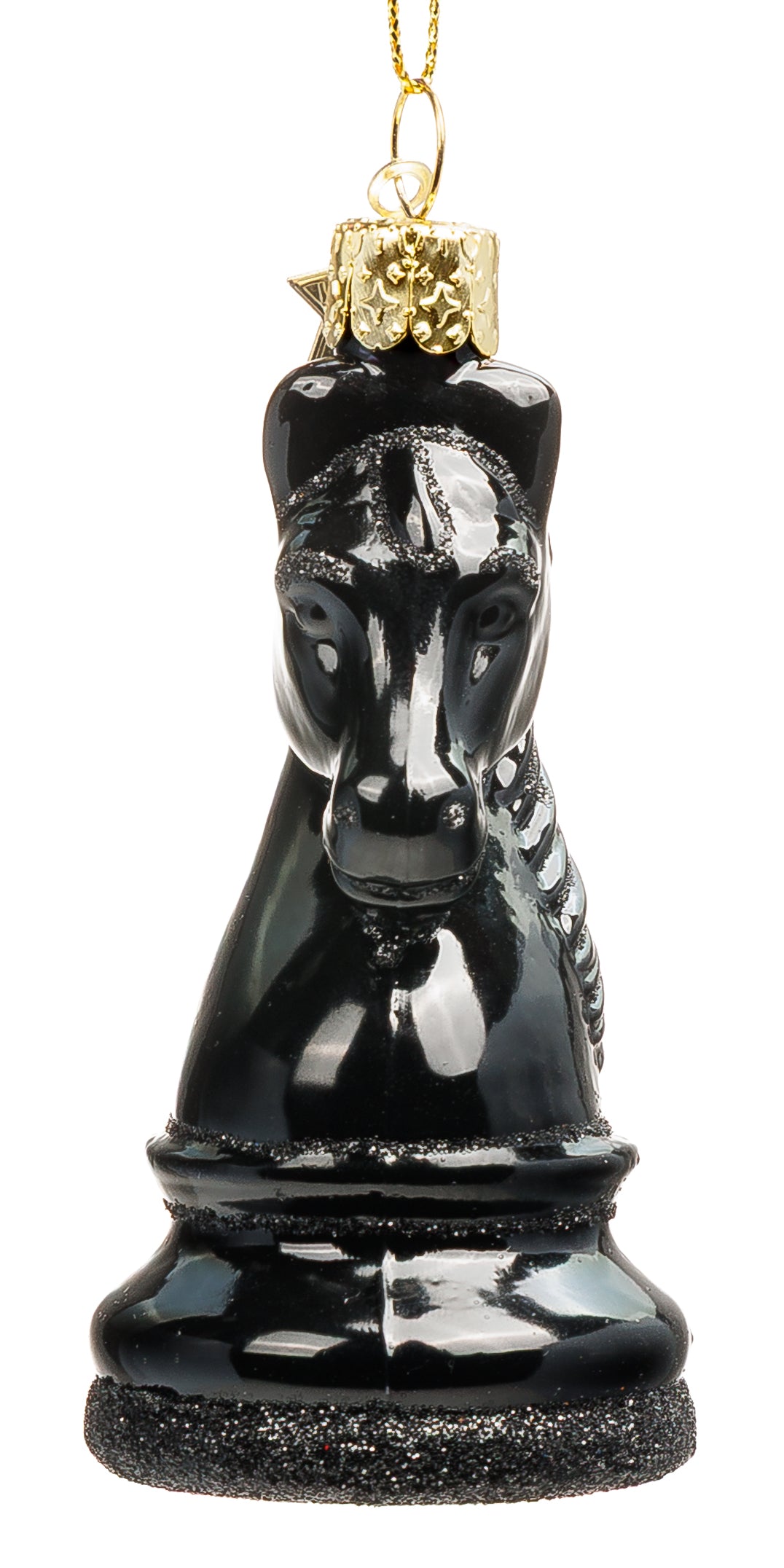 SIKORA Schachfigur Springer besondere Weihnachtskugel aus Glas handbemalter Christbaumschmuck Deko Schach Geschenk Figur Weihnachten Anhänger Ornament - Trend Line - BS088