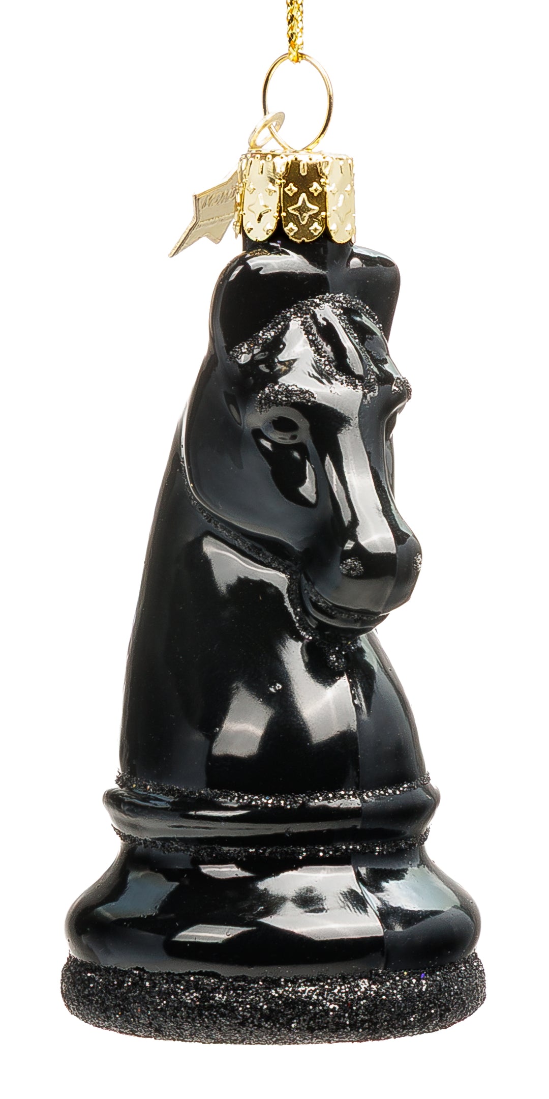 SIKORA Schachfigur Springer besondere Weihnachtskugel aus Glas handbemalter Christbaumschmuck Deko Schach Geschenk Figur Weihnachten Anhänger Ornament - Trend Line - BS088