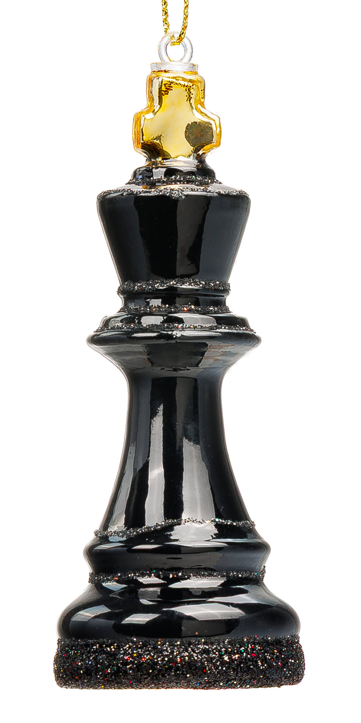 SIKORA Schachfigur König besondere Weihnachtskugel aus Glas handbemalter Christbaumschmuck Deko Schach Geschenk Figur Weihnachten Anhänger Ornament - Trend Line - BS089