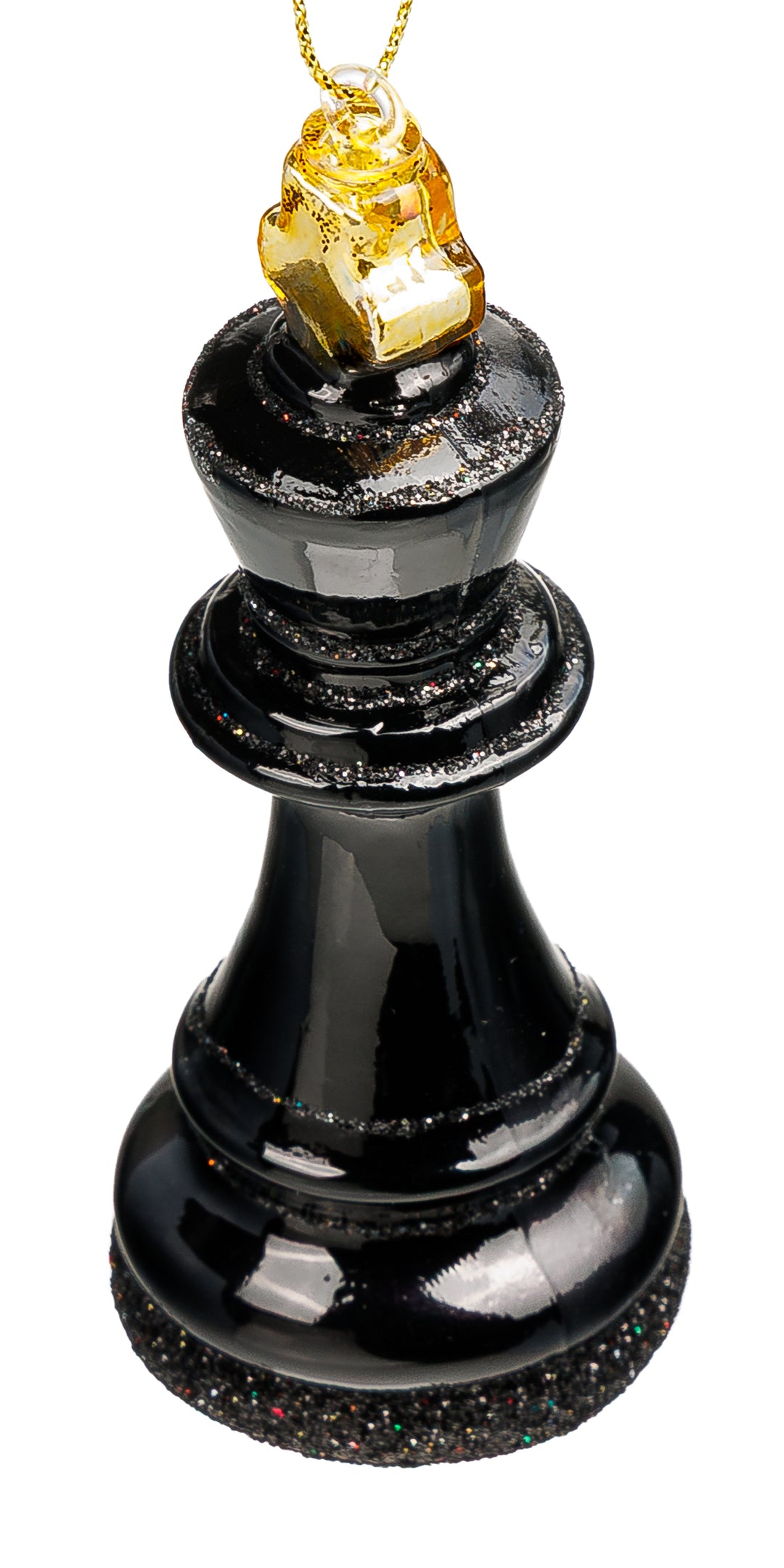 SIKORA Schachfigur König besondere Weihnachtskugel aus Glas handbemalter Christbaumschmuck Deko Schach Geschenk Figur Weihnachten Anhänger Ornament - Trend Line - BS089