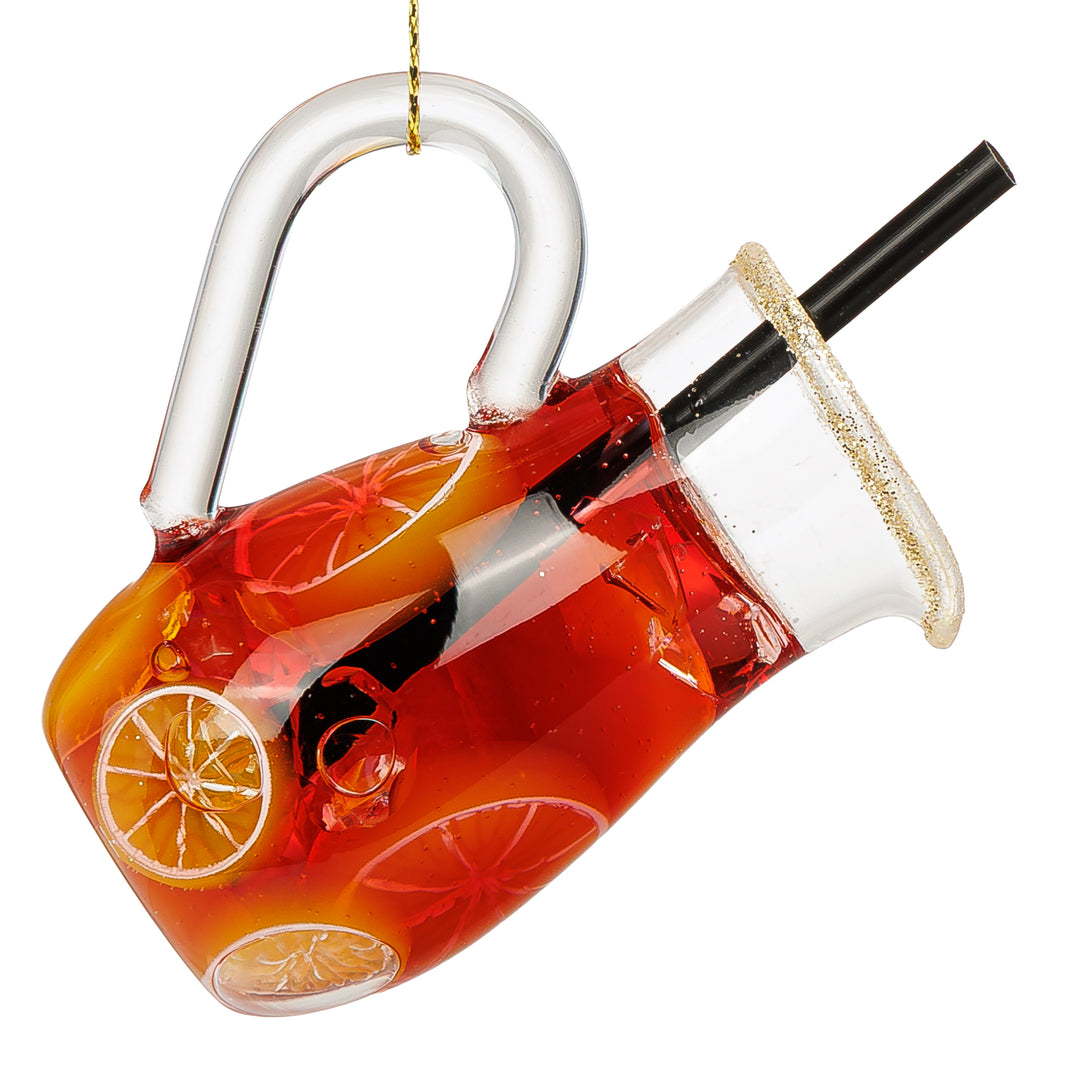 SIKORA Sangria Drink besondere Weihnachtskugel Glas Christbaumschmuck Deko Figur Weihnachten Anhänger Ornament - Trend Line - BS090