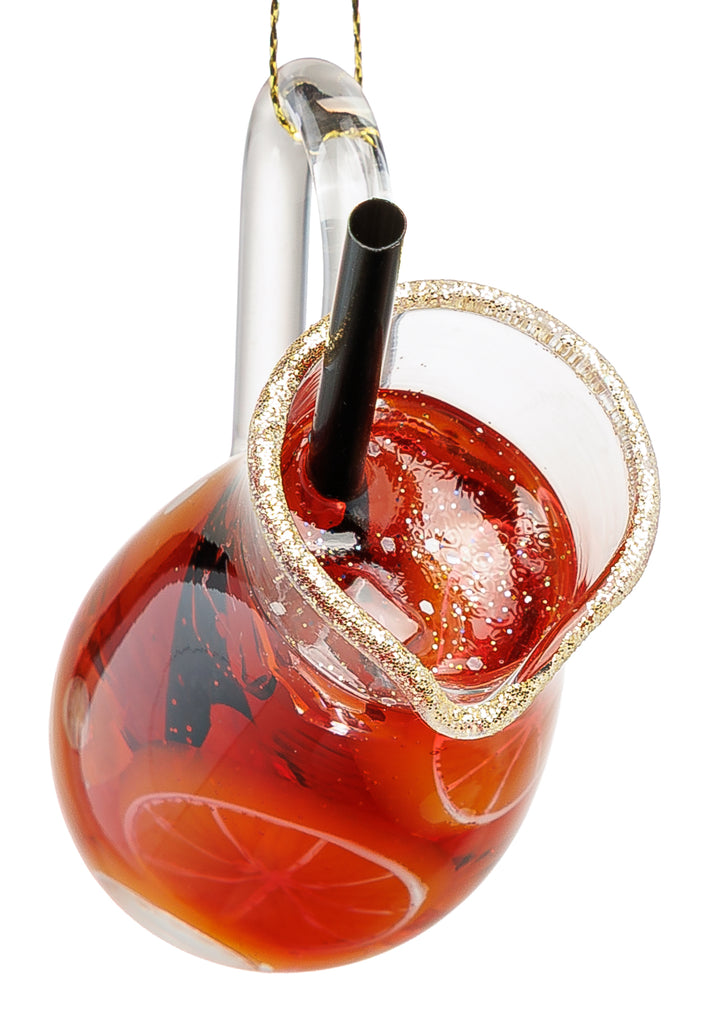 SIKORA Sangria Drink besondere Weihnachtskugel Glas Christbaumschmuck Deko Figur Weihnachten Anhänger Ornament - Trend Line - BS090
