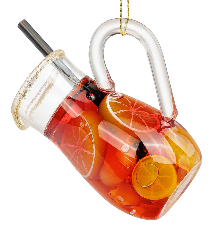 SIKORA Sangria Drink besondere Weihnachtskugel Glas Christbaumschmuck Deko Figur Weihnachten Anhänger Ornament - Trend Line - BS090