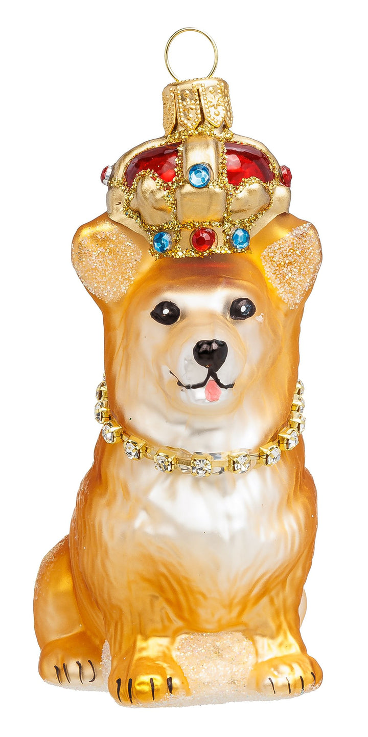 SIKORA Königlicher Corgi besondere Weihnachtskugel aus Glas London Souvenir Geschenk Royal Dog Christbaumschmuck Deko Weihnachten - Meisterstücke - BS1002