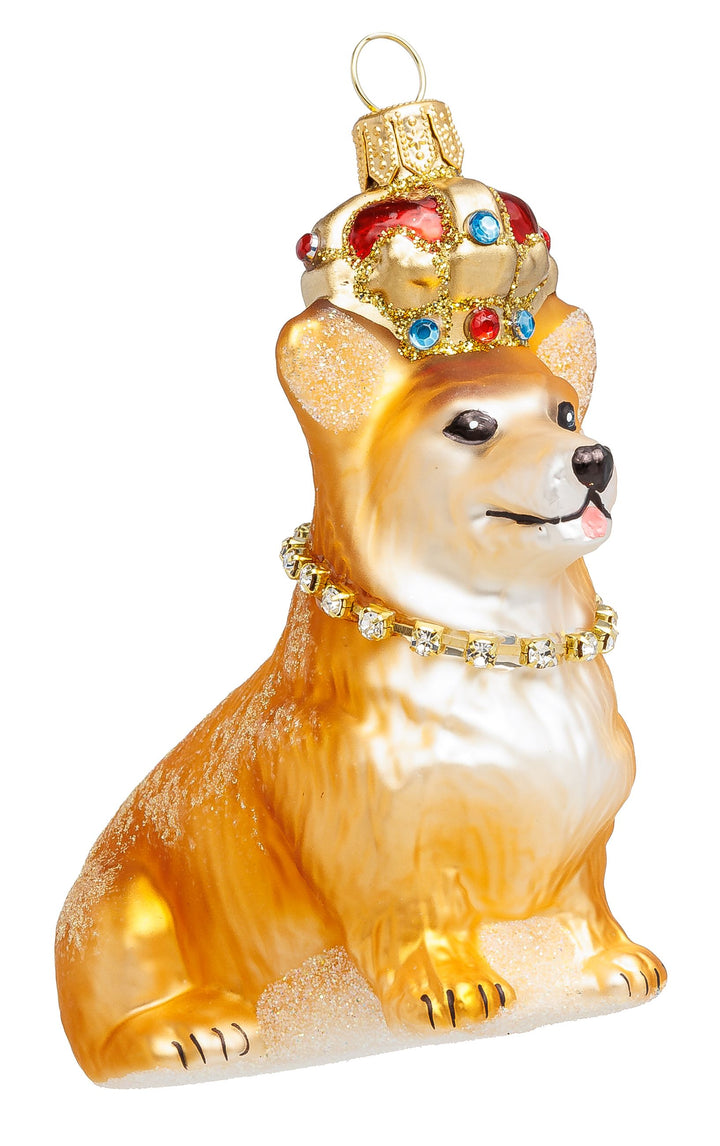 SIKORA Königlicher Corgi besondere Weihnachtskugel aus Glas London Souvenir Geschenk Royal Dog Christbaumschmuck Deko Weihnachten - Meisterstücke - BS1002