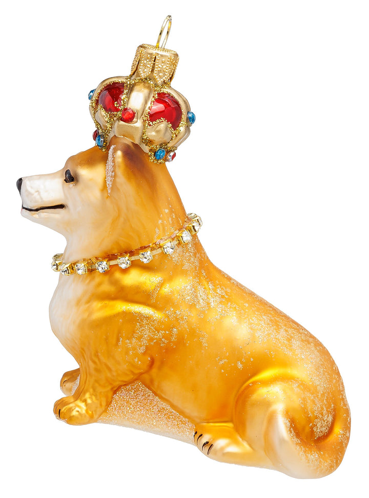 SIKORA Königlicher Corgi besondere Weihnachtskugel aus Glas London Souvenir Geschenk Royal Dog Christbaumschmuck Deko Weihnachten - Meisterstücke - BS1002