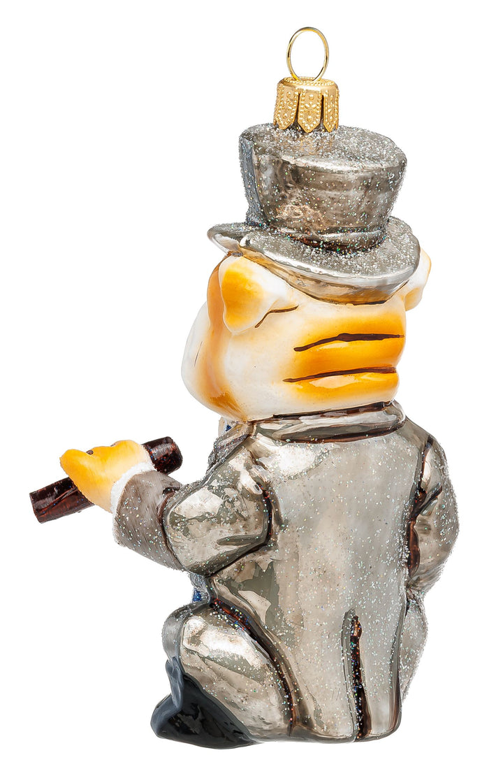 SIKORA Britische Gentleman Bulldogge besondere Weihnachtskugel aus Glas UK Souvenir Geschenk Christbaumschmuck Deko Weihnachten - Meisterstücke - BS1003