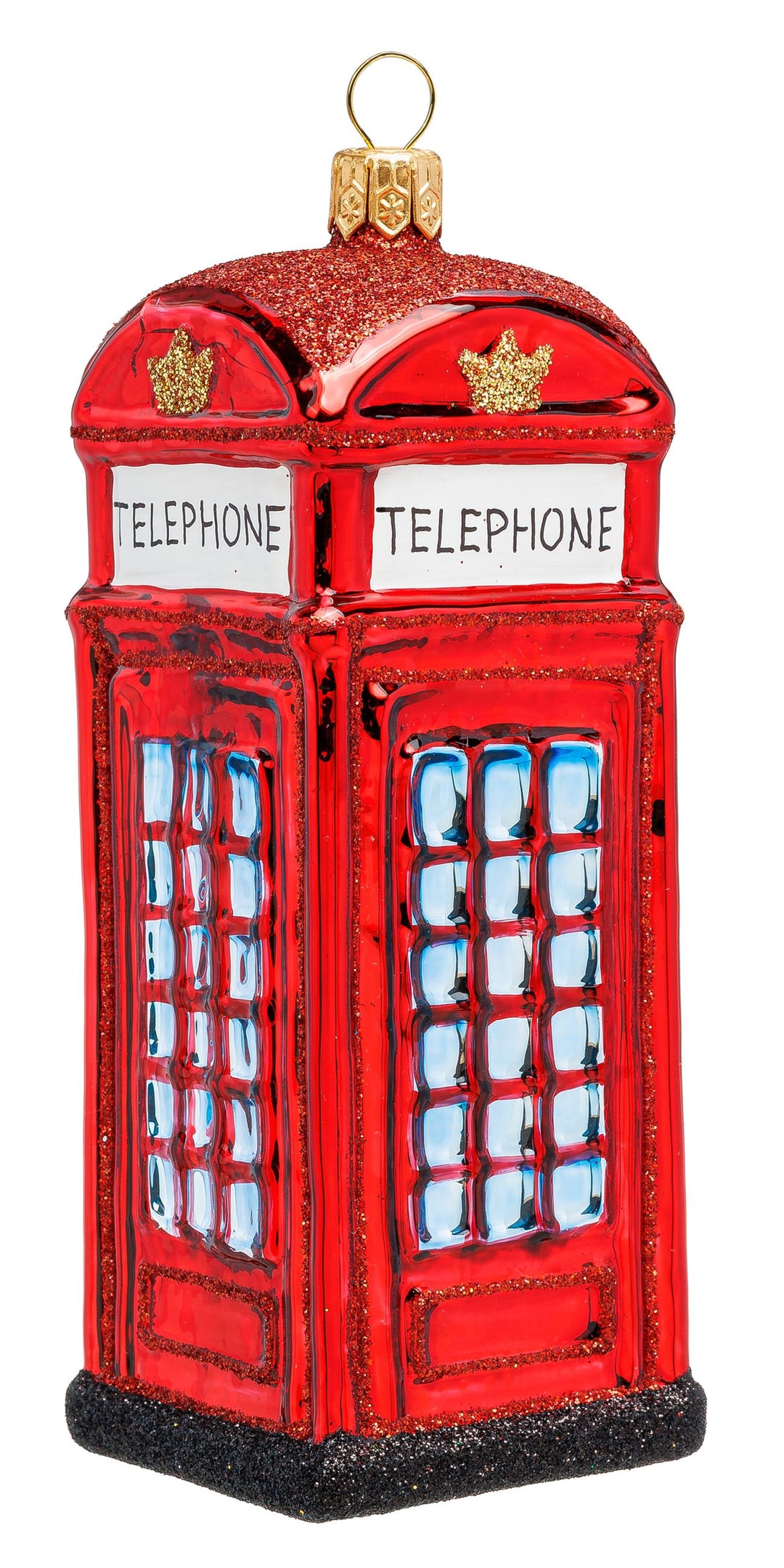 SIKORA Rote London Telefonzelle besondere Weihnachtskugel aus Glas Phone Box Souvenir Geschenk Christbaumschmuck Deko Weihnachten - Meisterstücke - BS1004