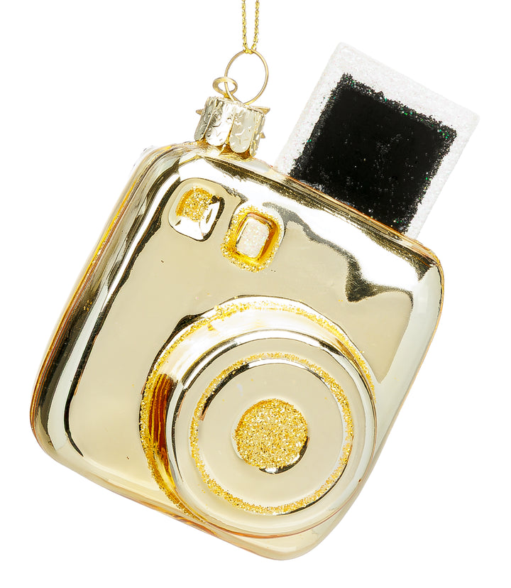 SIKORA Instant Cam besondere Weihnachtskugel Glas Kamera Christbaumschmuck Deko Fotograf Geschenk Figur Weihnachten Anhänger Ornament - Trend Line - BS1009
