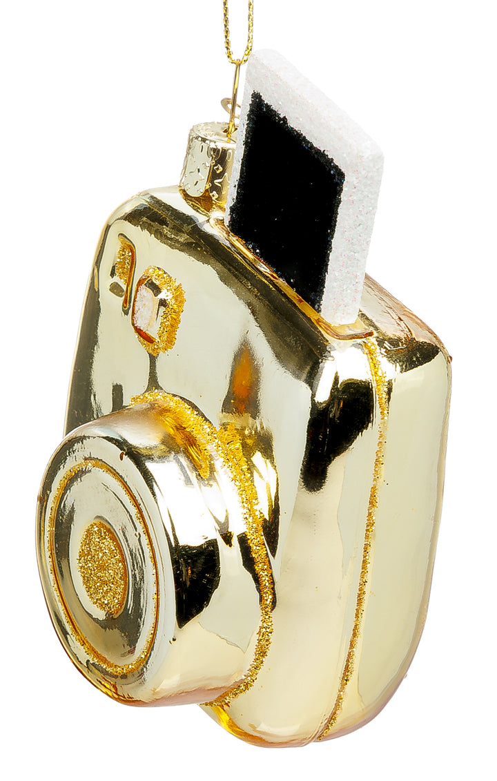SIKORA Instant Cam besondere Weihnachtskugel Glas Kamera Christbaumschmuck Deko Fotograf Geschenk Figur Weihnachten Anhänger Ornament - Trend Line - BS1009