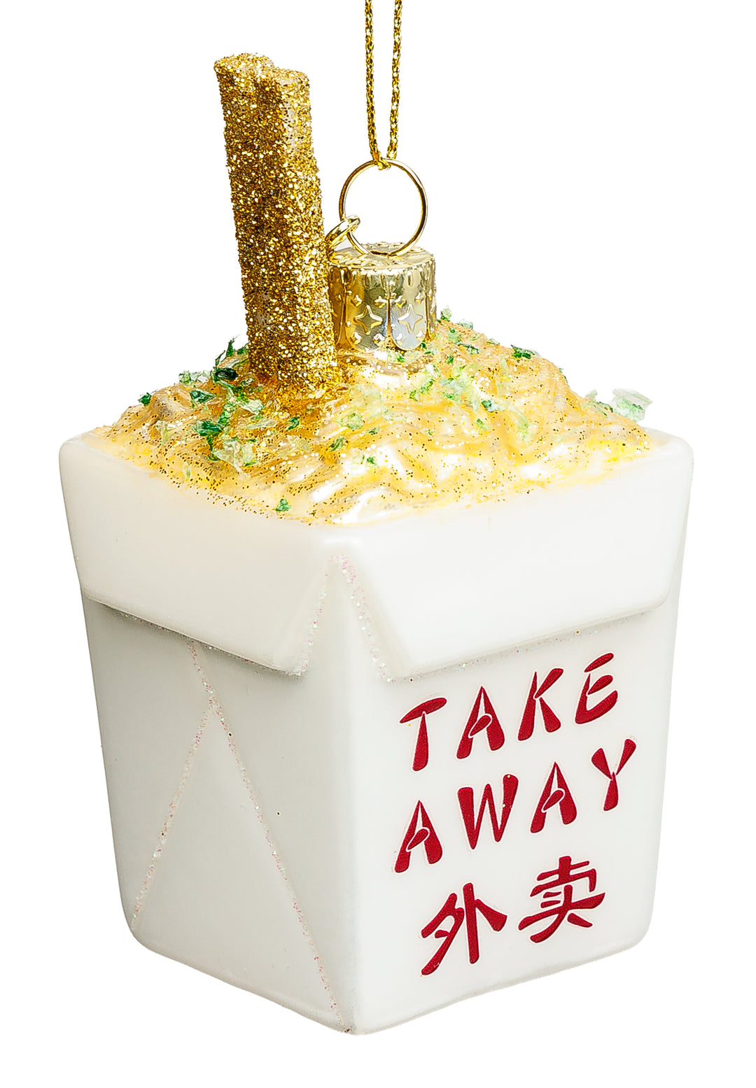 SIKORA Asiatische Nudelbox besondere Weihnachtskugel aus Glas handbemalter Christbaumschmuck Deko Geschenk Figur Weihnachten Anhänger Ornament - Trend Line - BS1012