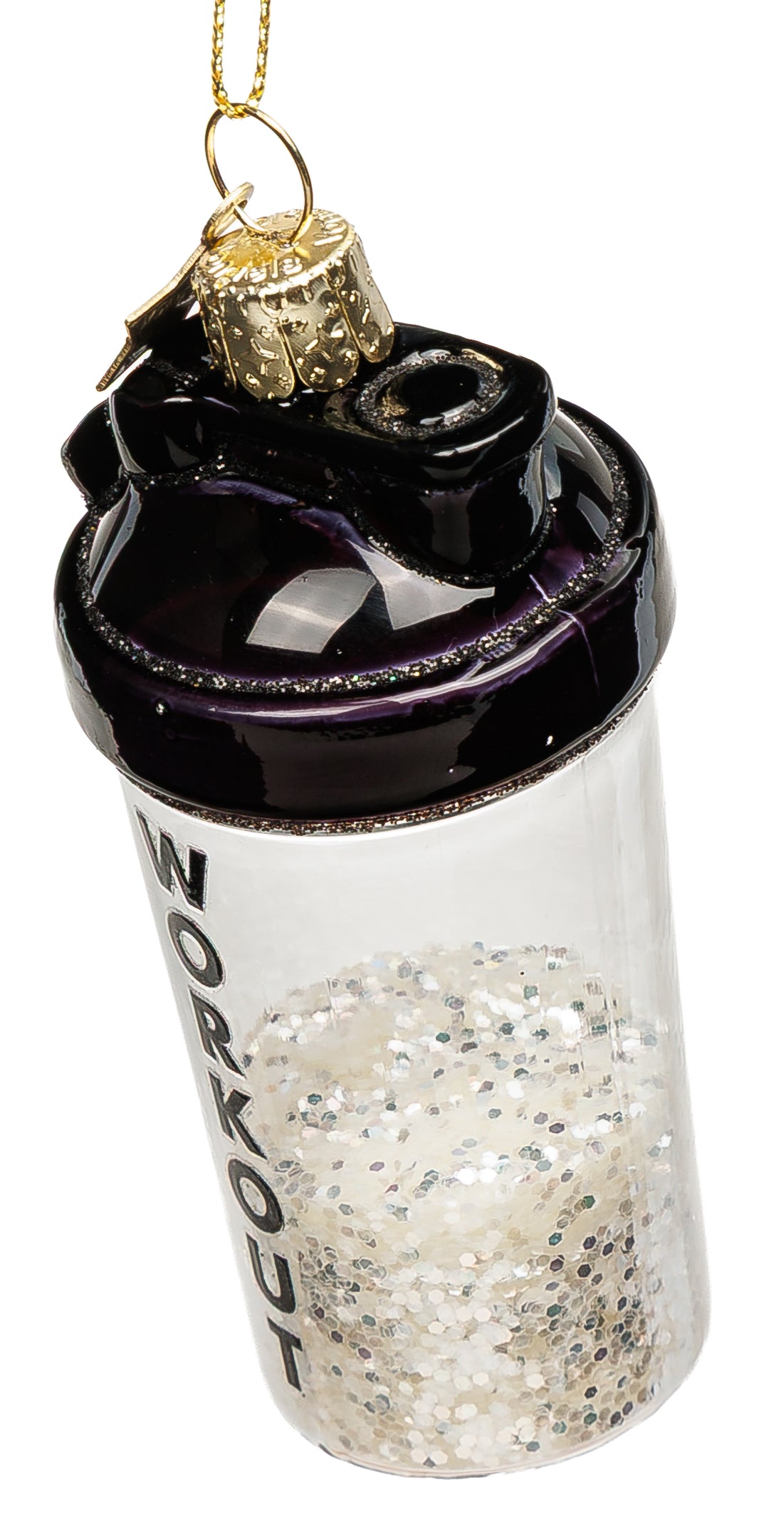 SIKORA Protein Fitness Shaker besondere Weihnachtskugel aus Glas handbemalter Christbaumschmuck Deko Gym Geschenk Figur Weihnachten Anhänger Ornament - Trend Line - BS104