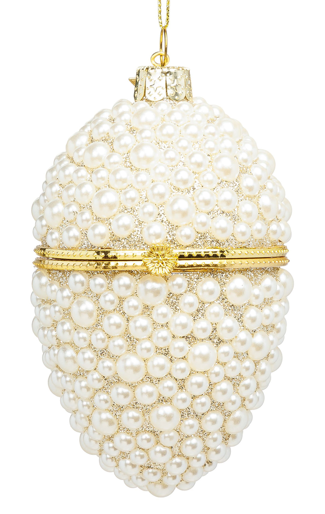 SIKORA Ei mit Perlen besondere Weihnachtskugel Glas Christbaumschmuck Deko Figur Weihnachten Anhänger Ornament - Trend Line - BS115