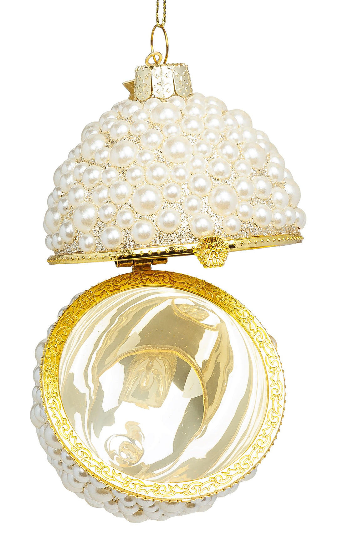 SIKORA Ei mit Perlen besondere Weihnachtskugel Glas Christbaumschmuck Deko Figur Weihnachten Anhänger Ornament - Trend Line - BS115