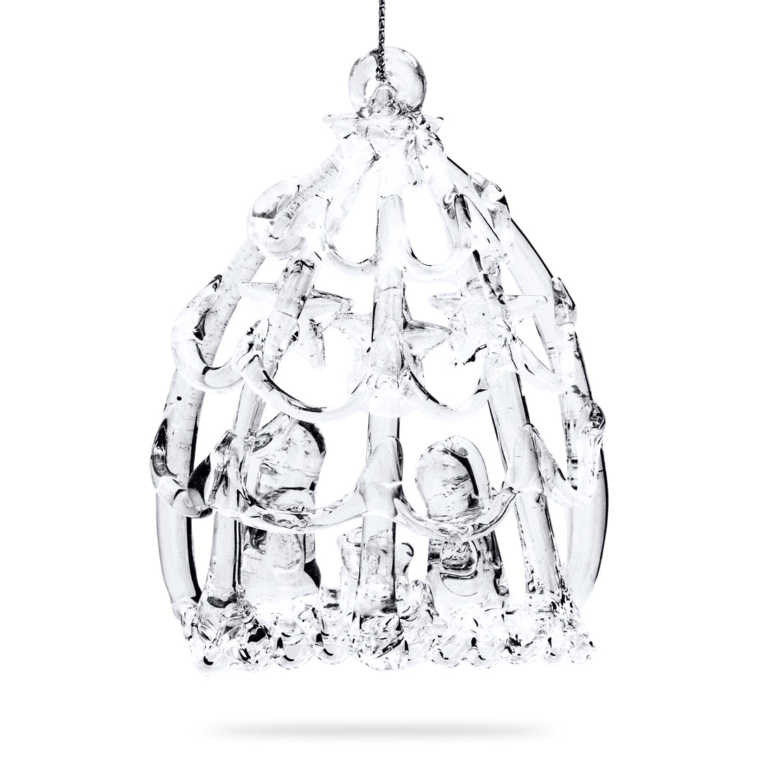 SIKORA BS140G Krippe Heilige Familie Christbaumschmuck Glas Figur Weihnachtsbaum Anhänger 3er Set