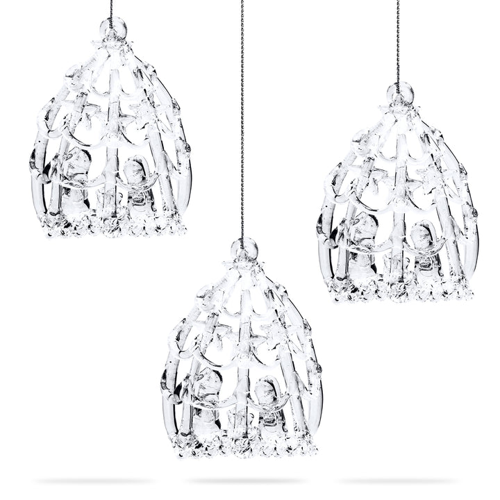 SIKORA BS140G Krippe Heilige Familie Christbaumschmuck Glas Figur Weihnachtsbaum Anhänger 3er Set