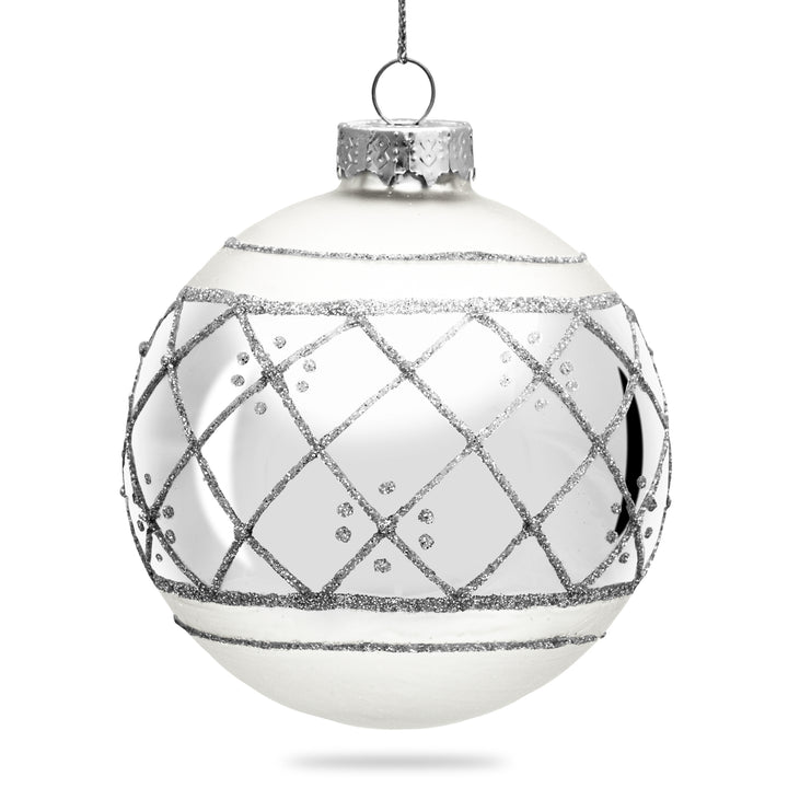 SIKORA Highlights 4er Set ausgefallene Christbaumkugeln besondere Weihnachtskugel Christbaumschmuck aus Glas Silber