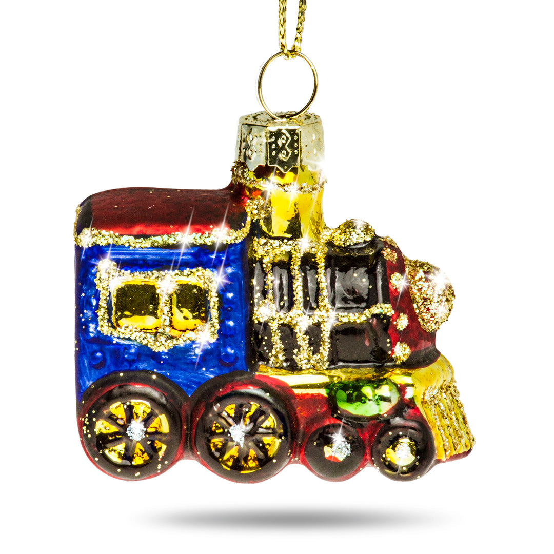 SIKORA Lokomotive Bunt besondere Weihnachtskugel Glas Christbaumschmuck Deko Figur Weihnachten Anhänger Ornament - Trend Line - BS395