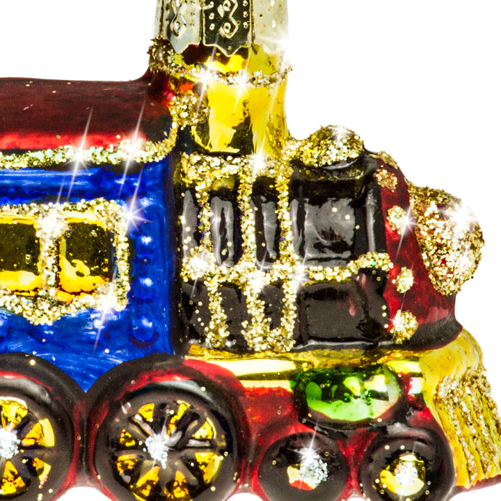 SIKORA Lokomotive Bunt besondere Weihnachtskugel Glas Christbaumschmuck Deko Figur Weihnachten Anhänger Ornament - Trend Line - BS395