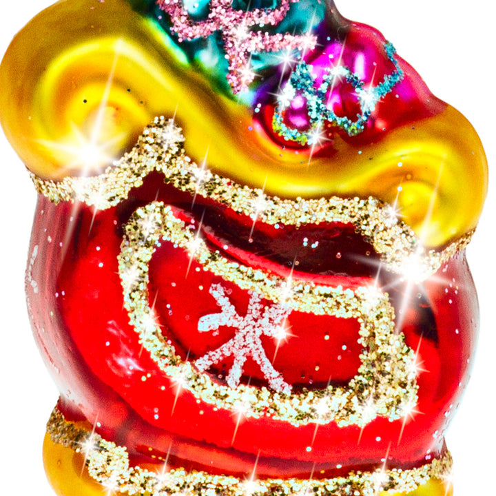 SIKORA Mini Schlitten mit Geschenken besondere Weihnachtskugel Glas Christbaumschmuck Deko Figur Weihnachten Anhänger Ornament - Trend Line - BS398