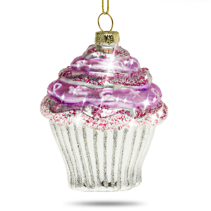 SIKORA Cupcake pink besondere Weihnachtskugel Glas Christbaumschmuck Deko Figur Weihnachten Anhänger Ornament - Trend Line – BS399