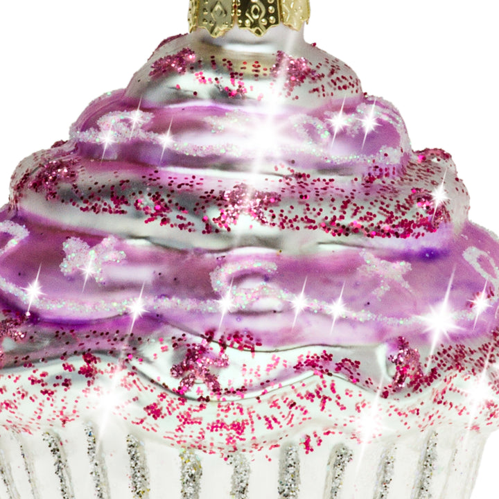 SIKORA Cupcake pink besondere Weihnachtskugel Glas Christbaumschmuck Deko Figur Weihnachten Anhänger Ornament - Trend Line – BS399