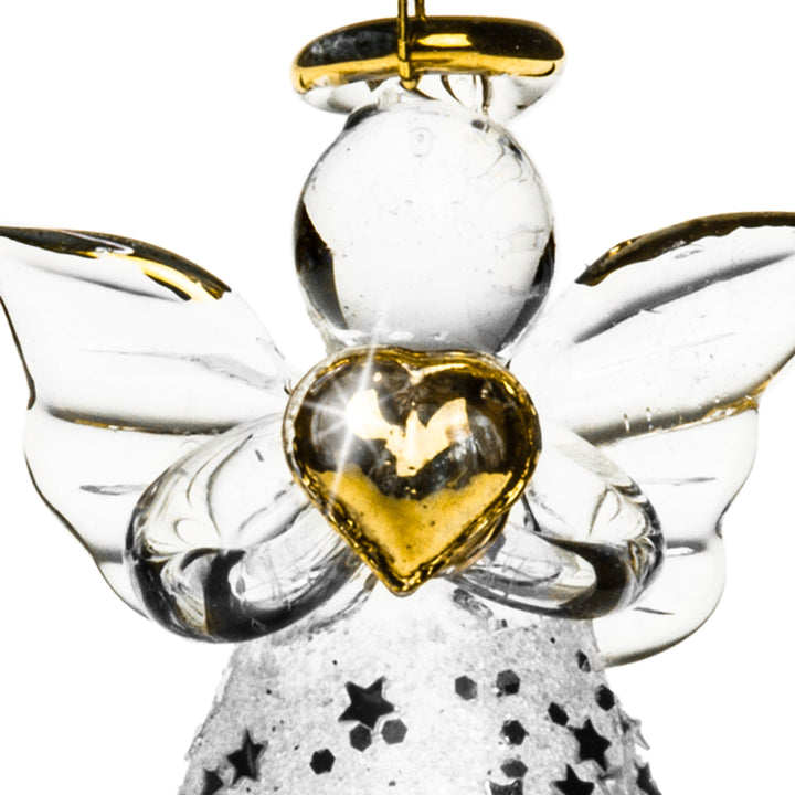 SIKORA BS400 Engel Christbaumschmuck Glas Figur Weihnachtsbaum Anhänger 3er Set